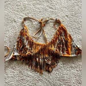 L Space fringe snake bikini top